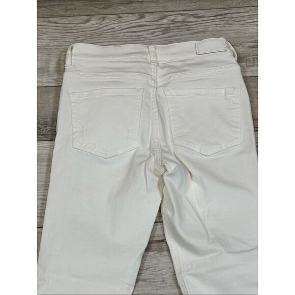 Express ankle legging high-rise white distressed jeans size 2 - Picture 5 of 13